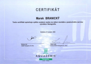 Certifikát Hansgrohe